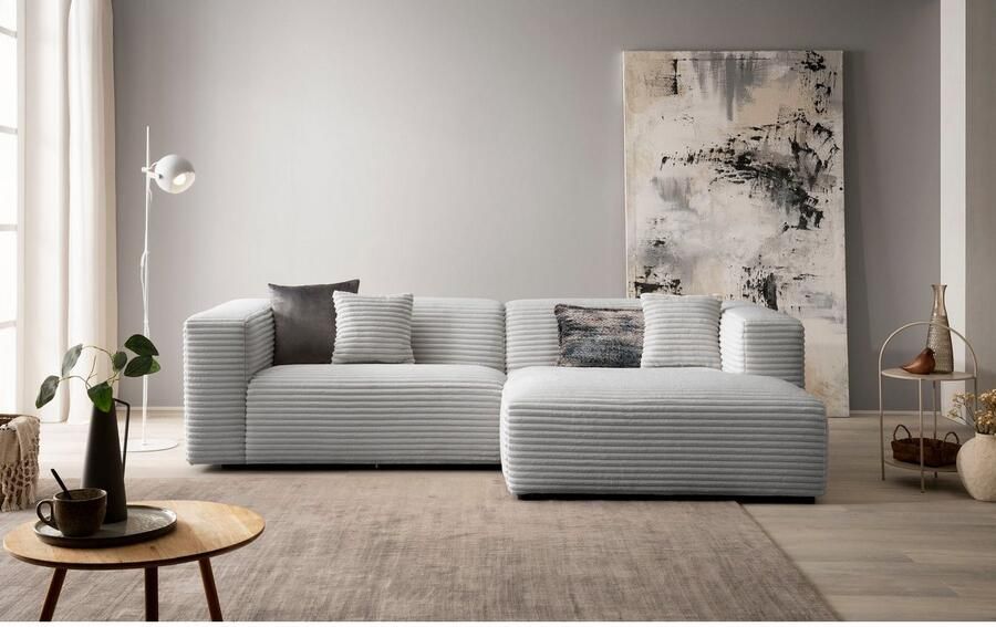 Home affaire Hoekbank BAKELS L-vorm in cord of bouclé stof moderne bank naar keuze chaise longue rechts links comfortabel zitcomfort - Foto 6