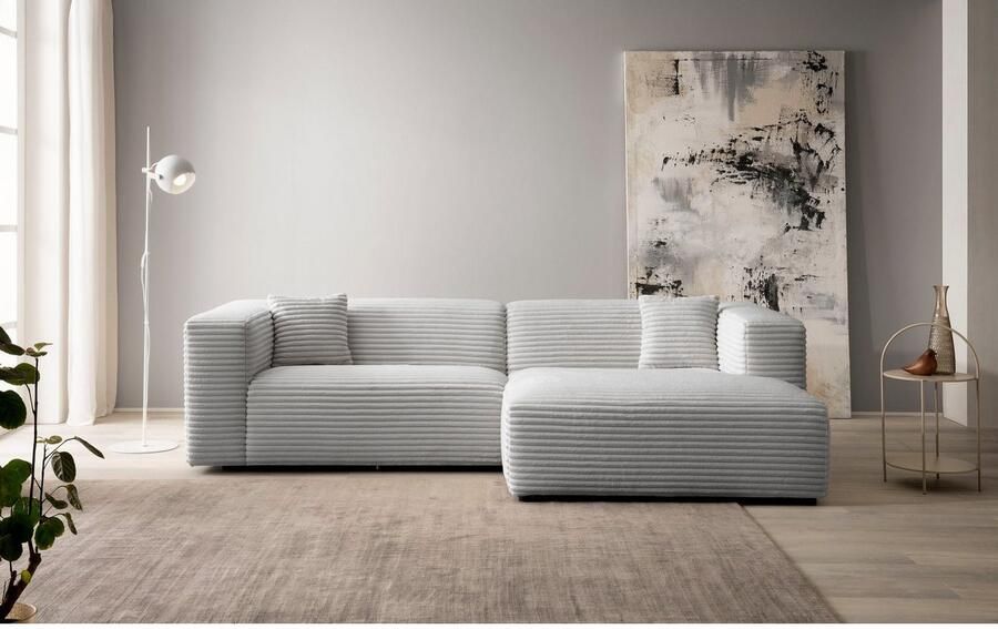 Home affaire Hoekbank BAKELS L-vorm in cord of bouclé stof moderne bank naar keuze chaise longue rechts links comfortabel zitcomfort - Foto 7