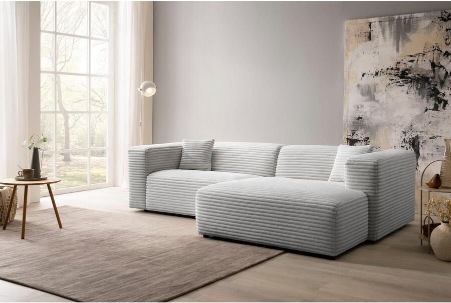 Home affaire Hoekbank BAKELS L-vorm in cord of bouclé stof moderne bank naar keuze chaise longue rechts links comfortabel zitcomfort - Foto 3