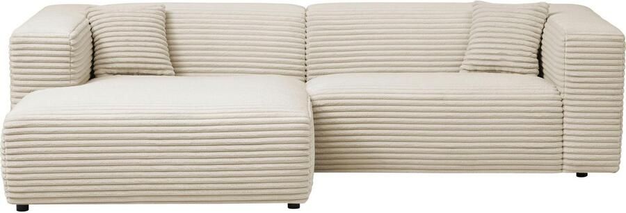 Andas Hoekbank BAKELS L-vorm in cord of bouclé stof moderne bank naar keuze chaise longue rechts links comfortabel zitcomfort - Foto 11