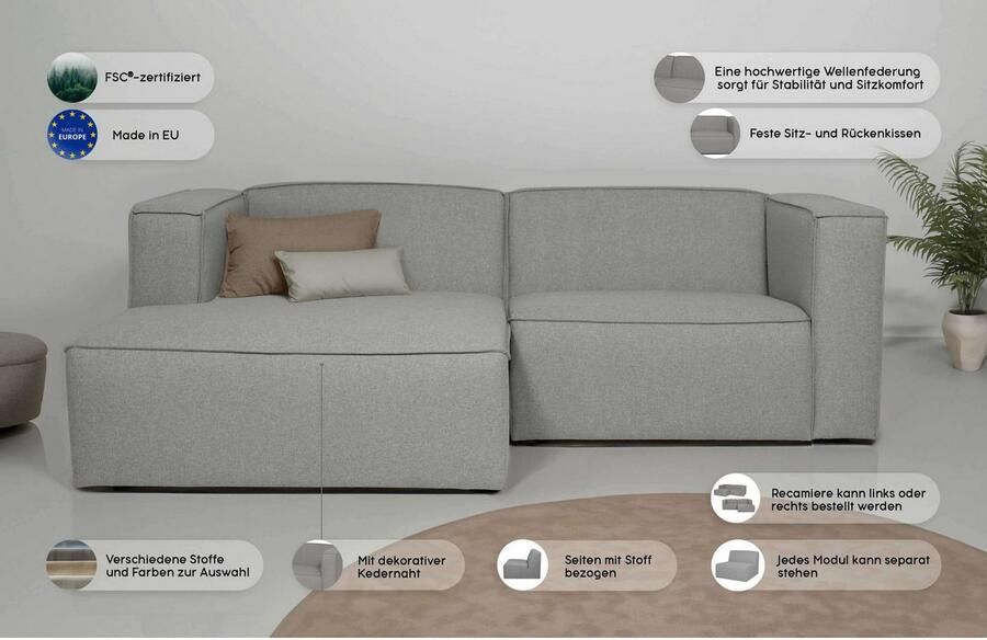 Andas Hoekbank Dalby L-model extra diepe zitting met biesnaad aangenaam zitcomfort - Foto 4