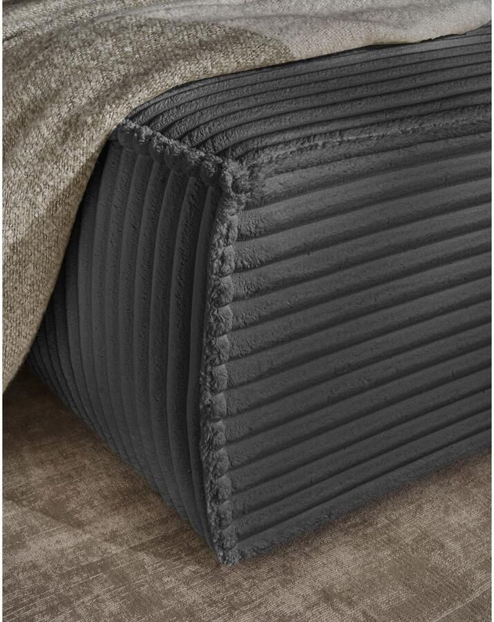 Andas Hoekbank Finnley slaapbank 267 cm in Bouclé fijne structuur en cord L-vorm