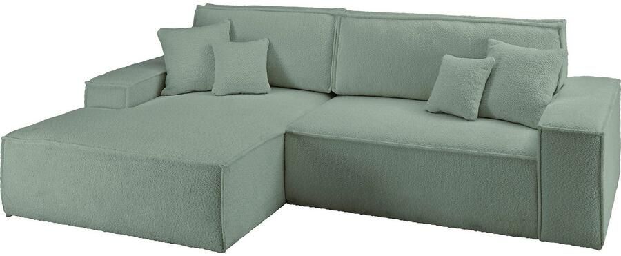 OTTO Hoekbank FINNLEY Slaapbank 267 cm L-vorm met Slaapfunctie & Bedlade beschikbaar in de stofkwaliteiten bouclé structuur fijn en mega cord - Foto 15