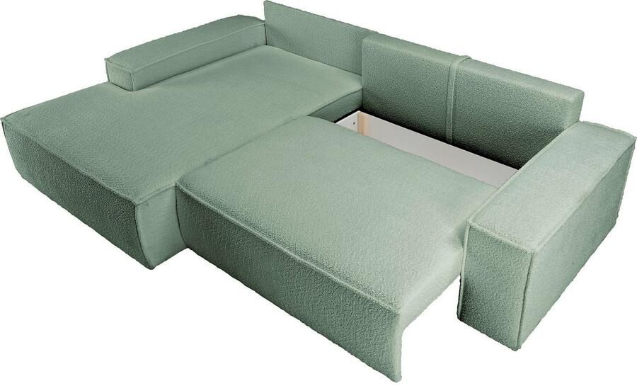 OTTO Hoekbank FINNLEY Slaapbank 267 cm L-vorm met Slaapfunctie & Bedlade beschikbaar in de stofkwaliteiten bouclé structuur fijn en mega cord - Foto 9