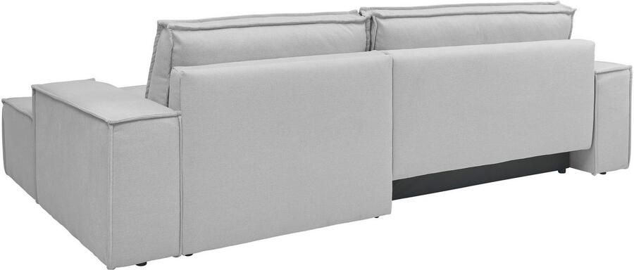 Andas Hoekbank Finnley slaapbank 267 cm in Bouclé fijne structuur en cord L-vorm - Foto 14