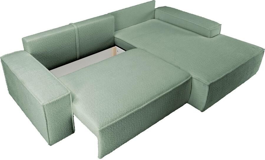 OTTO Hoekbank FINNLEY Slaapbank 267 cm L-vorm met Slaapfunctie & Bedlade beschikbaar in de stofkwaliteiten bouclé structuur fijn en mega cord - Foto 8