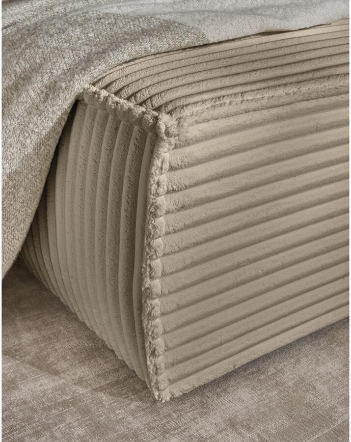 Andas Hoekbank Finnley slaapbank 267 cm in Bouclé fijne structuur en cord L-vorm