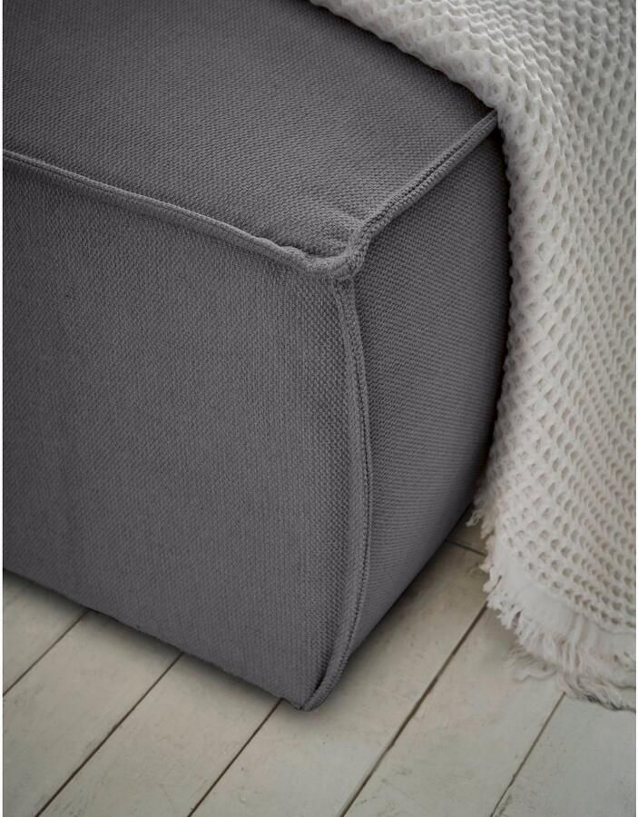 Andas Hoekbank Finnley slaapbank 267 cm in Bouclé fijne structuur en cord L-vorm - Foto 2