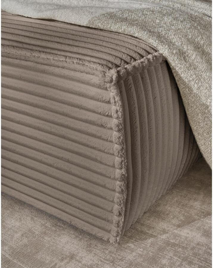 Andas Hoekbank Finnley slaapbank 267 cm in Bouclé fijne structuur en cord L-vorm