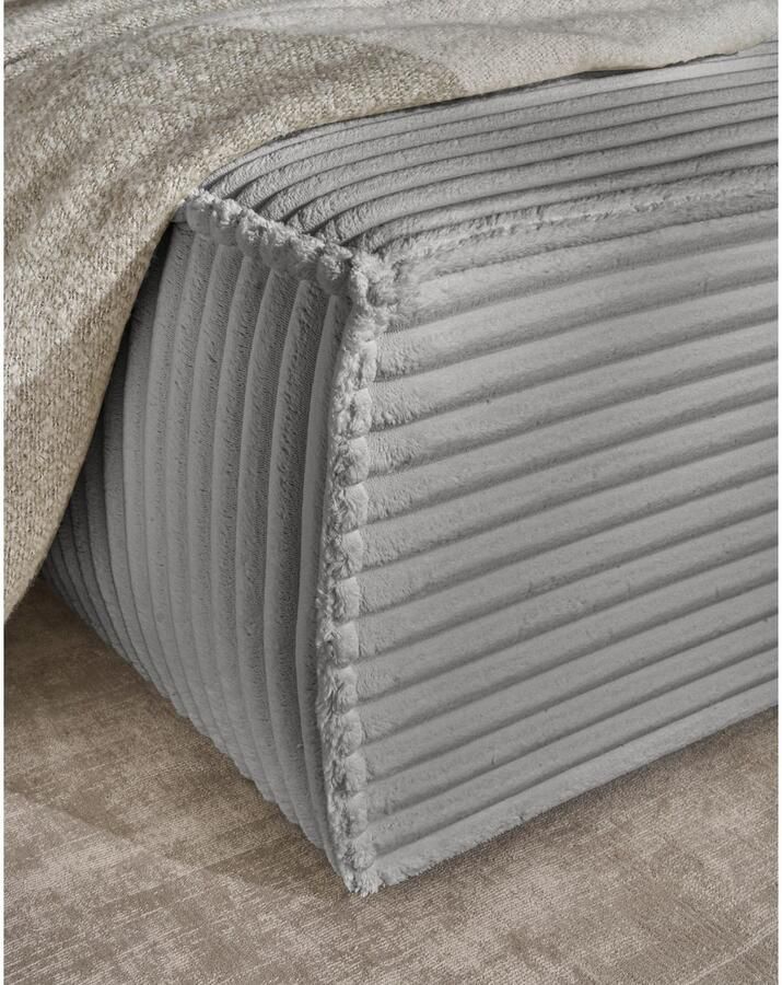 Andas Hoekbank Finnley slaapbank 267 cm in Bouclé fijne structuur en cord L-vorm