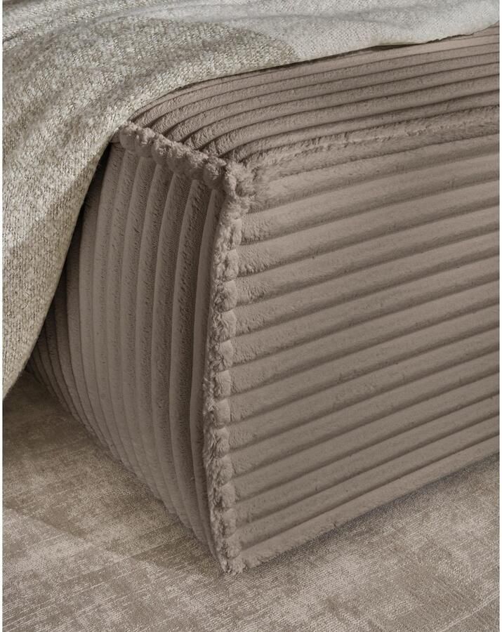 Andas Hoekbank Finnley slaapbank 267 cm in Bouclé fijne structuur en cord L-vorm