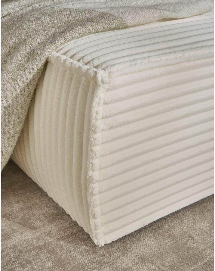 Andas Hoekbank Finnley slaapbank 267 cm in Bouclé fijne structuur en cord L-vorm