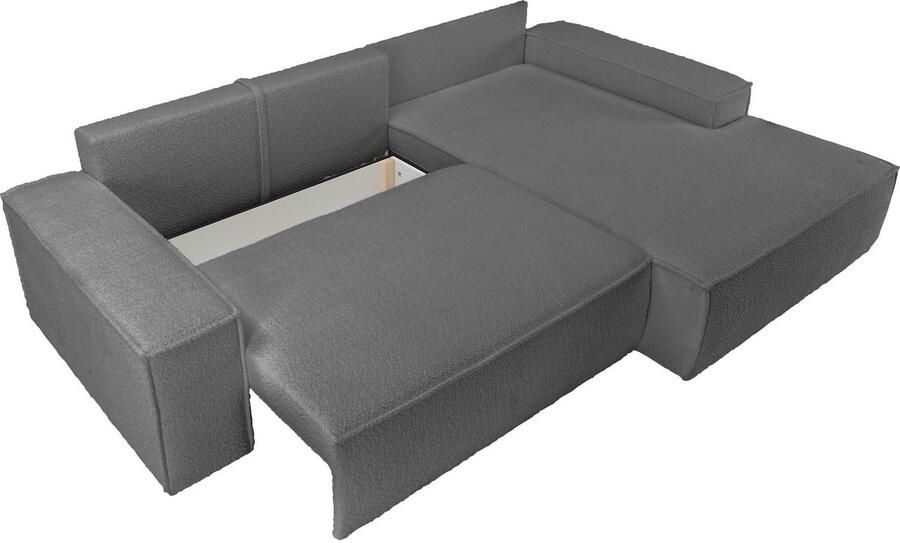 OTTO Hoekbank FINNLEY Slaapbank 267 cm L-vorm met Slaapfunctie & Bedlade beschikbaar in de stofkwaliteiten bouclé structuur fijn en mega cord - Foto 9