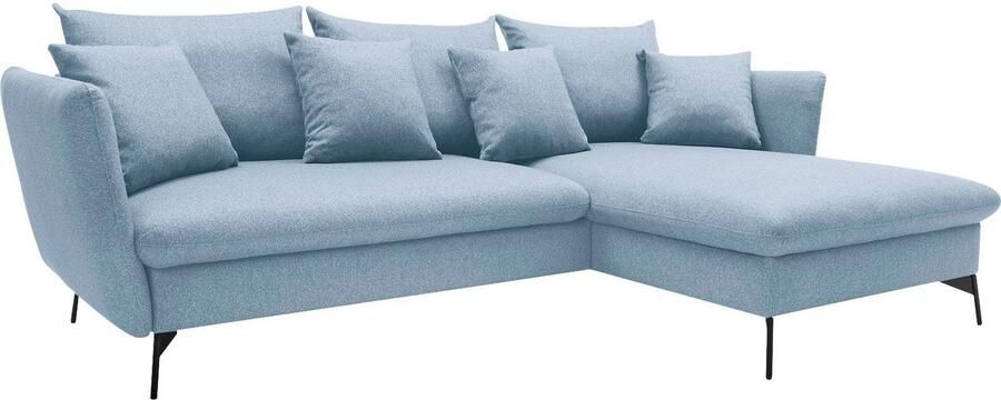 OTTO Hoekbank LIVORNO 258 cm L-model Slaapfunctie en bedlade (139 224 cm) fluweel structuur geweven stof - Foto 10
