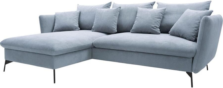 OTTO Hoekbank LIVORNO 258 cm L-model Slaapfunctie en bedlade (139 224 cm) fluweel structuur geweven stof - Foto 8