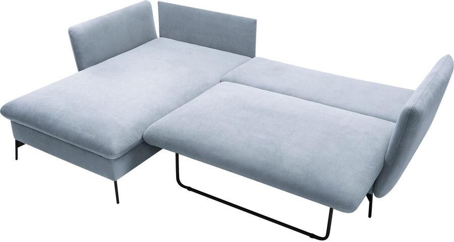 OTTO Hoekbank LIVORNO 258 cm L-model Slaapfunctie en bedlade (139 224 cm) fluweel structuur geweven stof - Foto 5