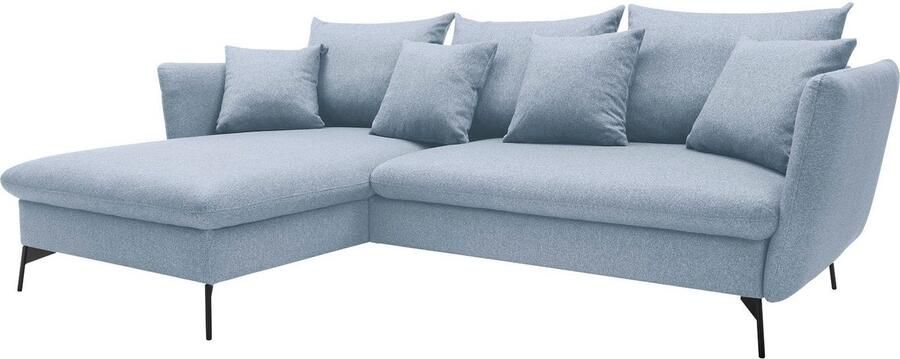OTTO Hoekbank LIVORNO 258 cm L-model Slaapfunctie en bedlade (139 224 cm) fluweel structuur geweven stof - Foto 8