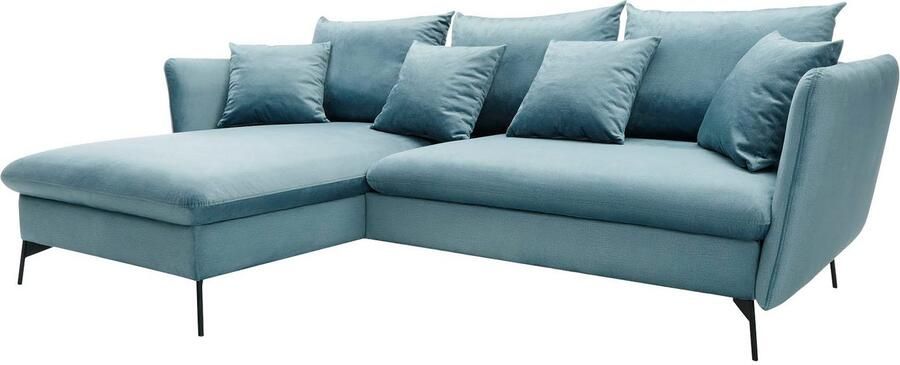 OTTO Hoekbank LIVORNO 258 cm L-model Slaapfunctie en bedlade (139 224 cm) fluweel structuur geweven stof - Foto 8