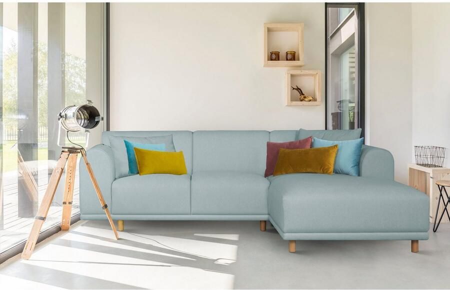 OTTO Hoekbank Maroon L-vorm in een scandinavisch design met losse kussens - Foto 3