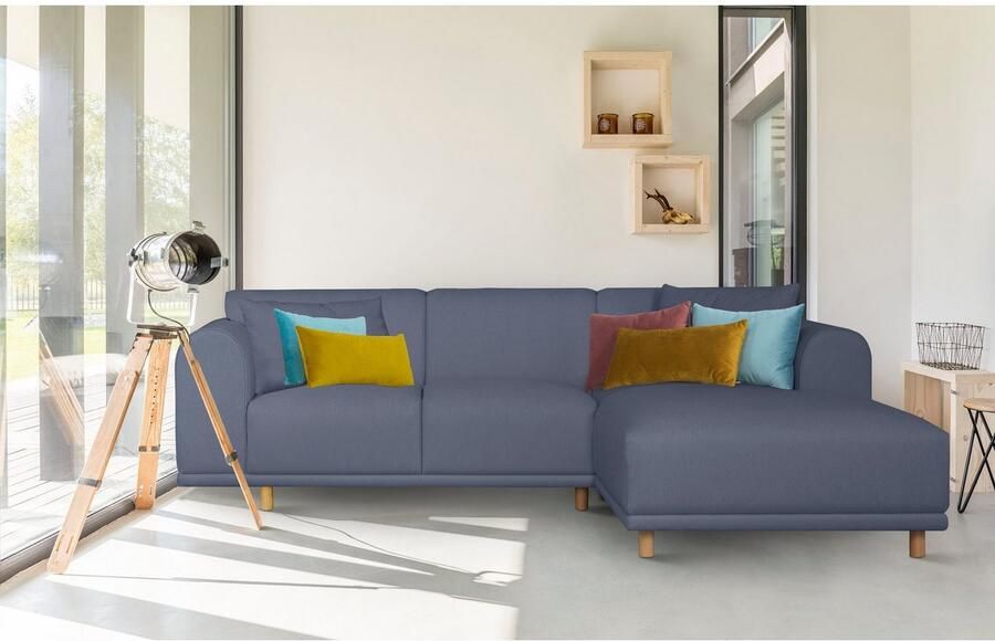 OTTO Hoekbank Maroon L-vorm in een scandinavisch design met losse kussens - Foto 3