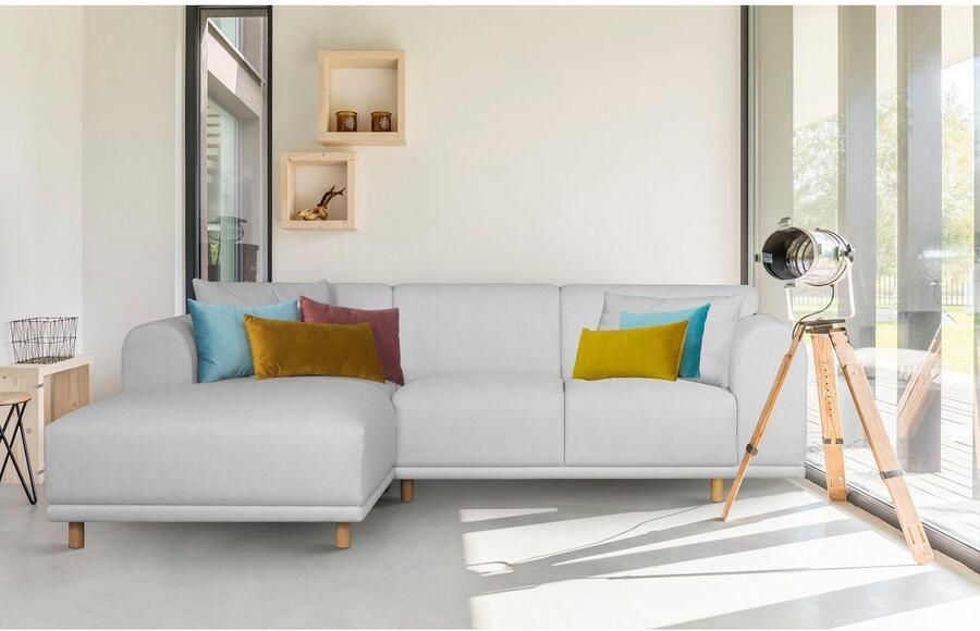 OTTO Hoekbank Maroon L-vorm in een scandinavisch design met losse kussens - Foto 3