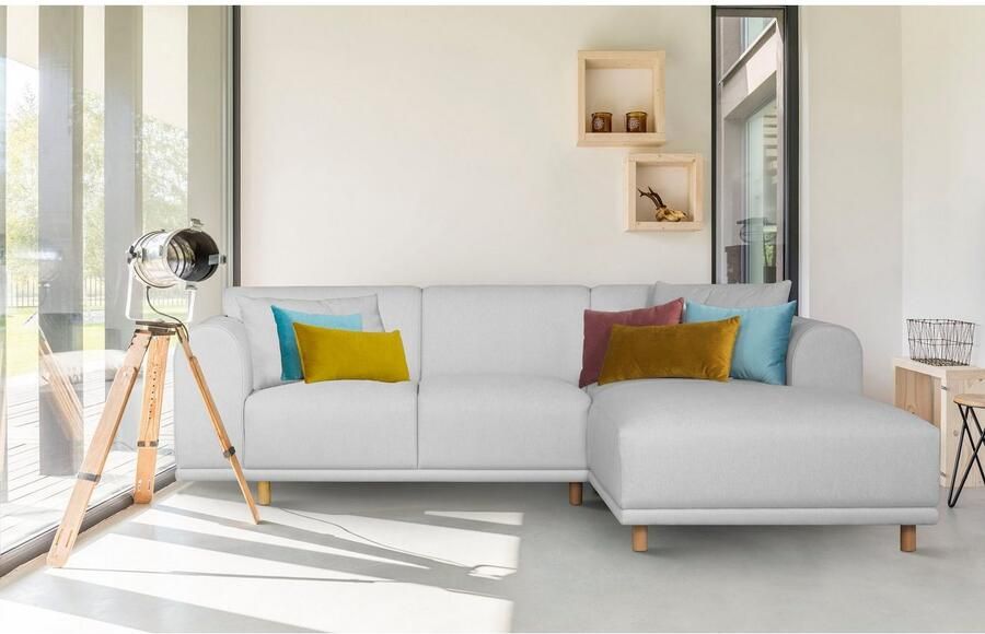 OTTO Hoekbank Maroon L-vorm in een scandinavisch design met losse kussens - Foto 3