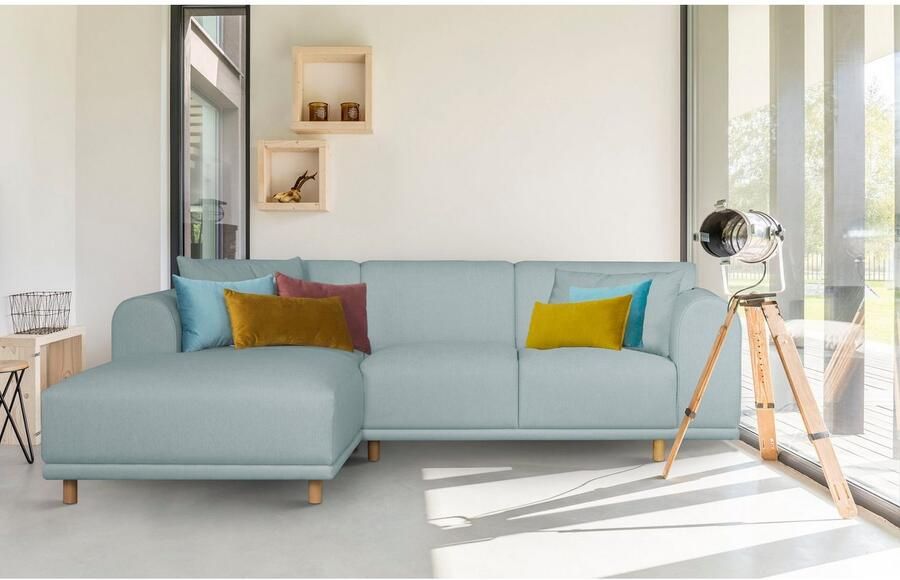 OTTO Hoekbank Maroon L-vorm in een scandinavisch design met losse kussens - Foto 3