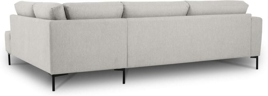 Andas Hoekbank Melby Breedte 275 cm in een zachte structuurstof losse rugkussens (2-delig) - Foto 6