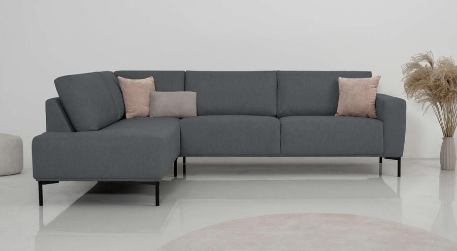 Andas Hoekbank Melby Breedte 275 cm in een zachte structuurstof losse rugkussens (2-delig) - Foto 8