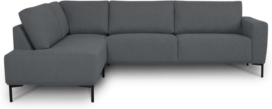 Andas Hoekbank Melby Breedte 275 cm in een zachte structuurstof losse rugkussens (2-delig) - Foto 4