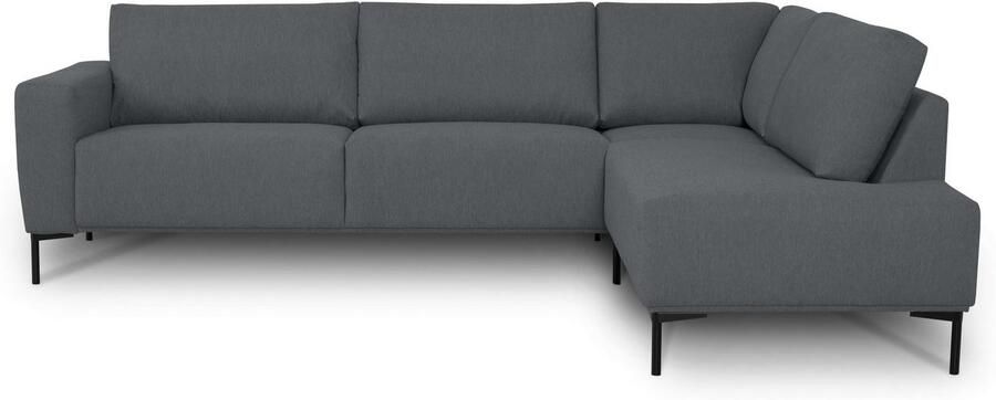 Andas Hoekbank Melby Breedte 275 cm in een zachte structuurstof losse rugkussens (2-delig) - Foto 4