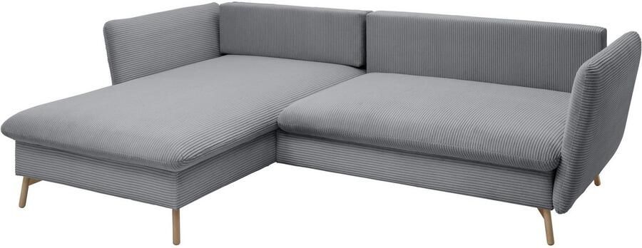 Andas Hoekbank MERLE 258 cm L-vorm prachtige corduroy met slaapfunctie en bedlade ligoppervlak 224 x 139 - Foto 12
