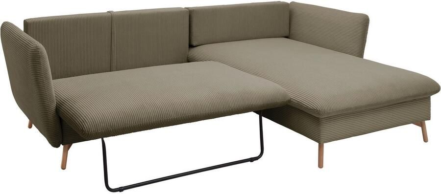 Andas Hoekbank MERLE 258 cm L-vorm prachtige corduroy met slaapfunctie en bedlade ligoppervlak 224 x 139 - Foto 10