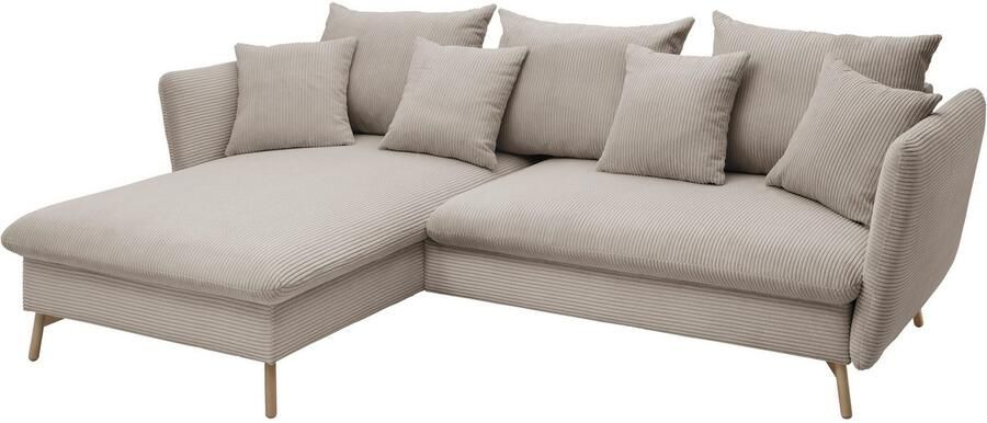 Andas Hoekbank MERLE 258 cm L-vorm prachtige corduroy met slaapfunctie en bedlade ligoppervlak 224 x 139 - Foto 11