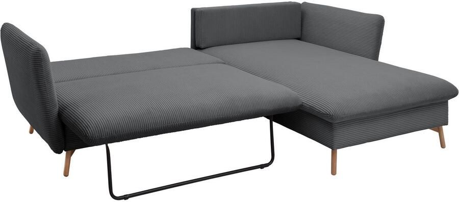 Andas Hoekbank MERLE 258 cm L-vorm prachtige corduroy met slaapfunctie en bedlade ligoppervlak 224 x 139 - Foto 11