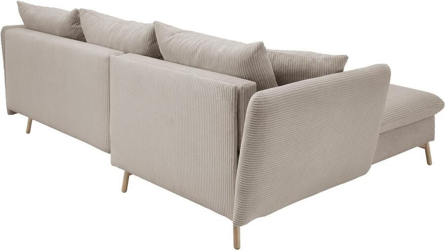 Andas Hoekbank MERLE 258 cm L-vorm prachtige corduroy met slaapfunctie en bedlade ligoppervlak 224 x 139 - Foto 7