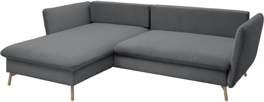 Andas Hoekbank MERLE 258 cm L-vorm prachtige corduroy met slaapfunctie en bedlade ligoppervlak 224 x 139 - Foto 13