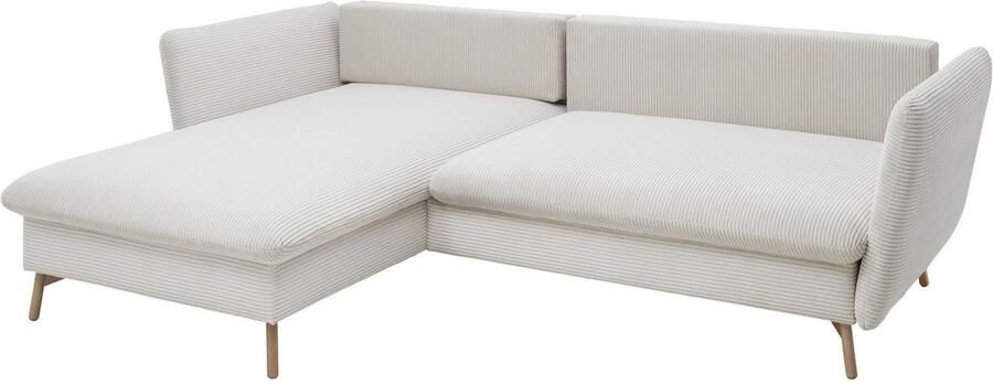 Andas Hoekbank MERLE 258 cm L-vorm prachtige corduroy met slaapfunctie en bedlade ligoppervlak 224 x 139 - Foto 12