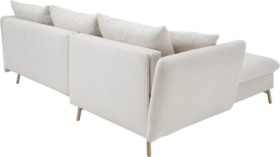 Andas Hoekbank MERLE 258 cm L-vorm prachtige corduroy met slaapfunctie en bedlade ligoppervlak 224 x 139 - Foto 7