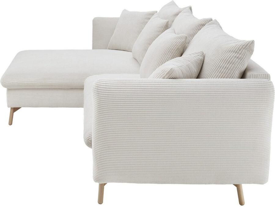 Andas Hoekbank MERLE 258 cm L-vorm prachtige corduroy met slaapfunctie en bedlade ligoppervlak 224 x 139 - Foto 2