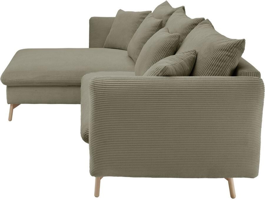 Andas Hoekbank MERLE 258 cm L-vorm prachtige corduroy met slaapfunctie en bedlade ligoppervlak 224 x 139 - Foto 2