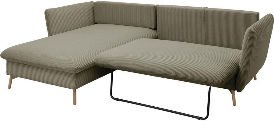 Andas Hoekbank MERLE 258 cm L-vorm prachtige corduroy met slaapfunctie en bedlade ligoppervlak 224 x 139 - Foto 10