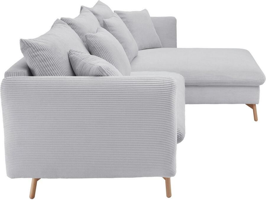 Andas Hoekbank MERLE 258 cm L-vorm prachtige corduroy met slaapfunctie en bedlade ligoppervlak 224 x 139 - Foto 2