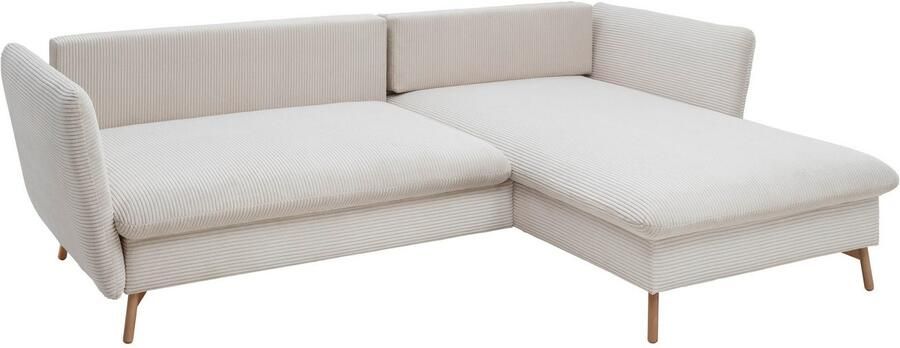 Andas Hoekbank MERLE 258 cm L-vorm prachtige corduroy met slaapfunctie en bedlade ligoppervlak 224 x 139 - Foto 11