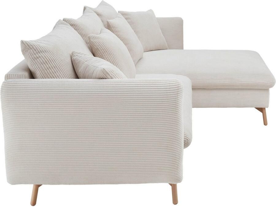 Andas Hoekbank MERLE 258 cm L-vorm prachtige corduroy met slaapfunctie en bedlade ligoppervlak 224 x 139 - Foto 2