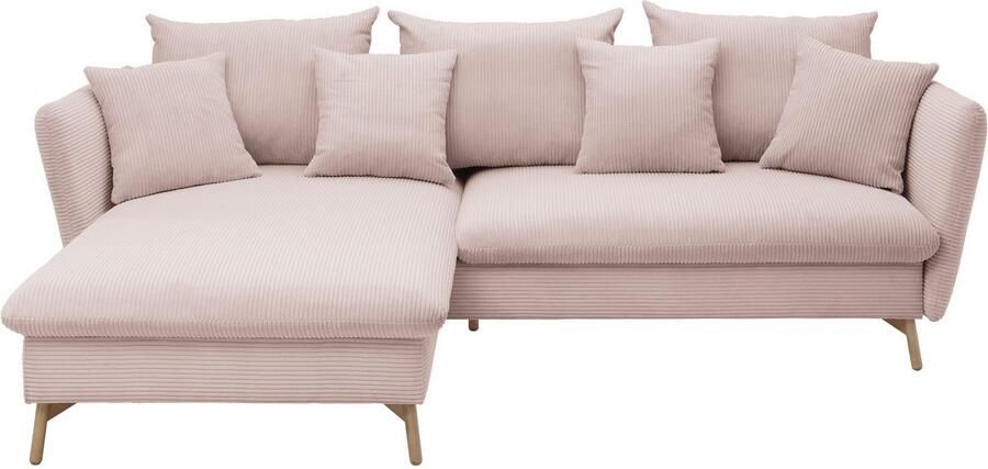 Andas Hoekbank MERLE 258 cm L-vorm prachtige corduroy met slaapfunctie en bedlade ligoppervlak 224 x 139 - Foto 12