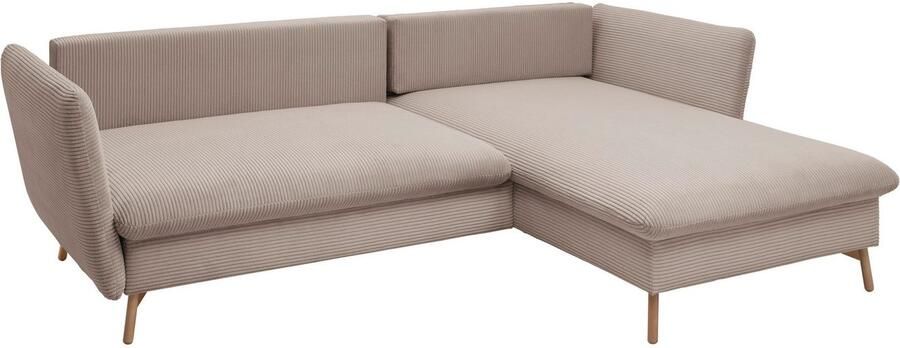Andas Hoekbank MERLE 258 cm L-vorm prachtige corduroy met slaapfunctie en bedlade ligoppervlak 224 x 139 - Foto 13