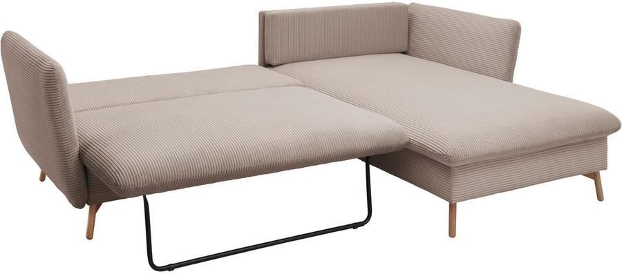 Andas Hoekbank MERLE 258 cm L-vorm prachtige corduroy met slaapfunctie en bedlade ligoppervlak 224 x 139 - Foto 11