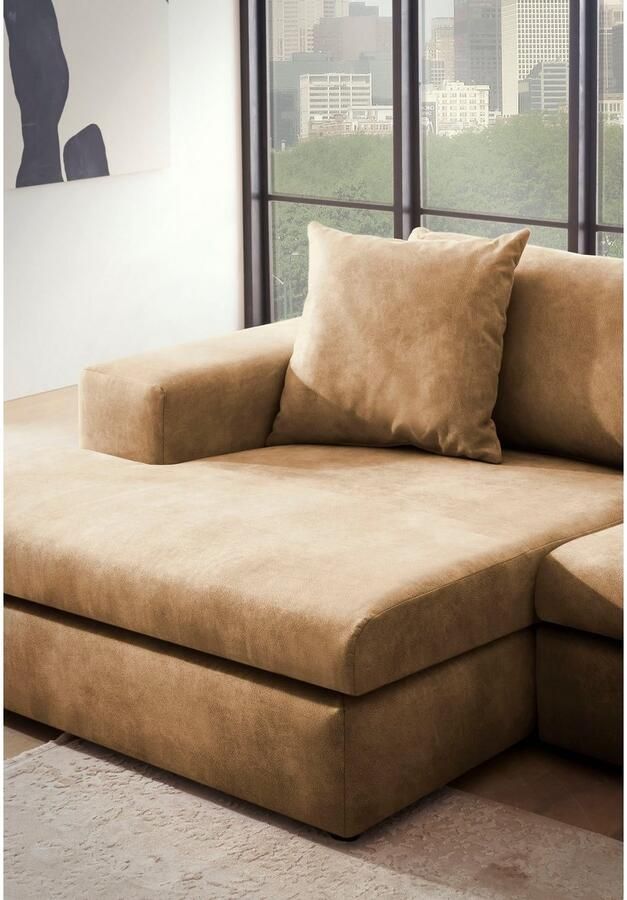 Andas Hoekbank SLEETLAND XXL van fluweel of in vintage leer-look L-model - Foto 3