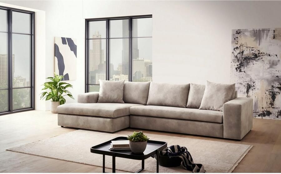 Andas Hoekbank SLEETLAND XXL van fluweel of in vintage leer-look L-model - Foto 4